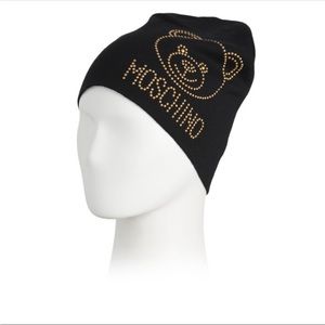 MOSCHINO Studded Teddy Wool Beanie